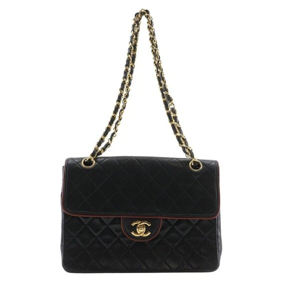 CHANEL ChainShoulder Shoulder Bag Matelasse Double chain black lambskin Women - Picture 1 of 14